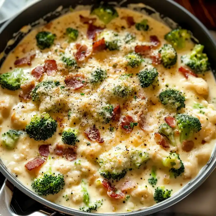 Transform Broccoli: Creamy Garlic Parmesan Bacon for Cozy Dinners